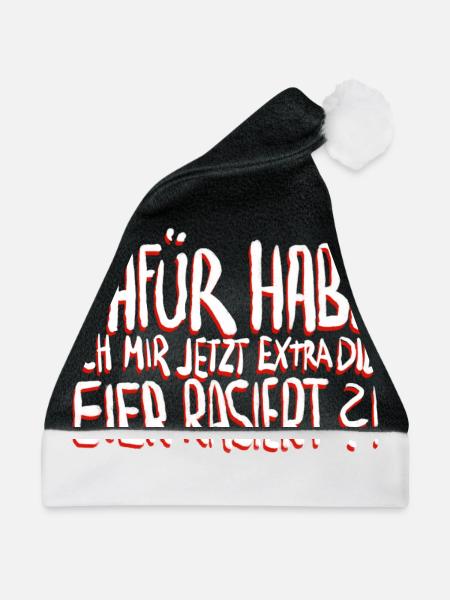 Dafür habe ich mir jetzt extra die Eier rasiert? - Weihnachtsmütze - Schwarz/Weiß - Vorne