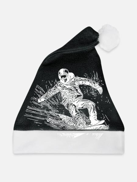 Snowboarding Ride Style Tiefschnee Snowboard Move - Weihnachtsmütze - Schwarz/Weiß - Vorne