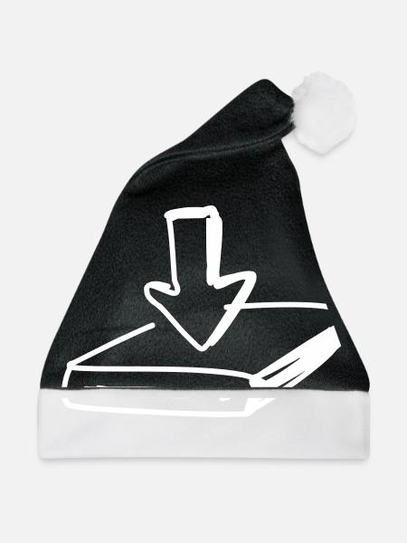 Festplatte mit Pfeil - Weihnachtsmütze - Schwarz/Weiß
