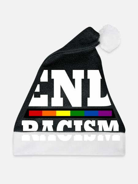 End Racism - Weihnachtsmütze - Schwarz/Weiß