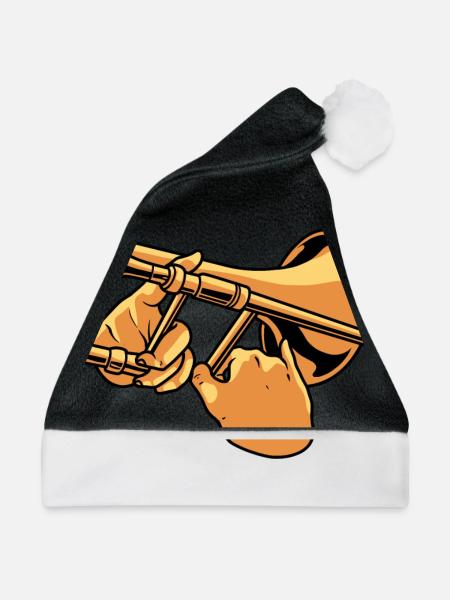 Posaune - Weihnachtsmütze - Schwarz/Weiß