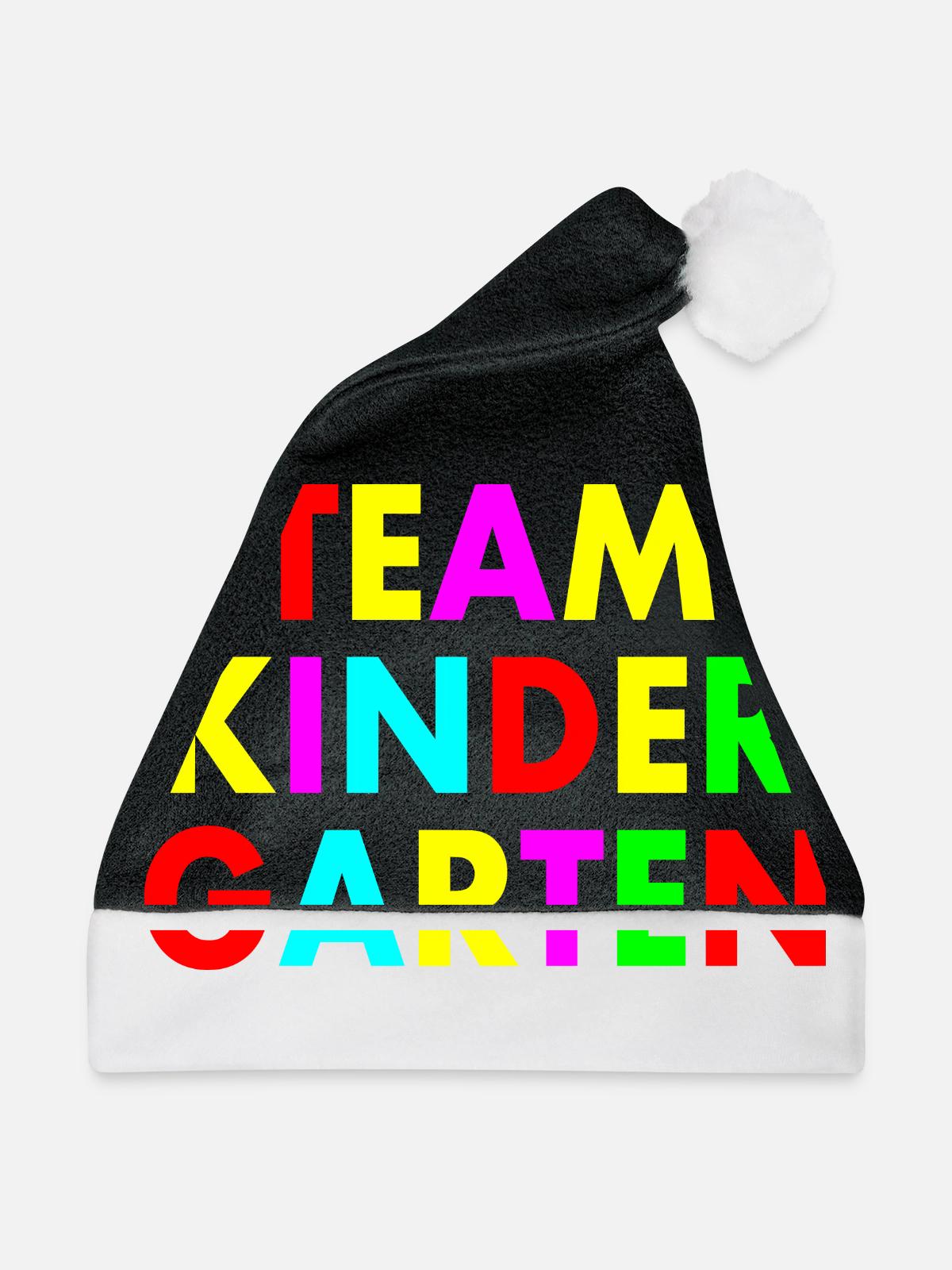 Team kindergarten - Weihnachtsmütze - Schwarz/Weiß - Vorne