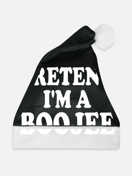 So tun, als wäre ich Boojee Halloween-Kostüm - Weihnachtsmütze - Schwarz/Weiß - Vorne