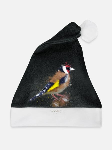 Aquarell Finch - Weihnachtsmütze - Schwarz/Weiß