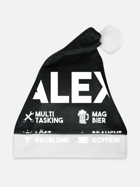 Alex - Weihnachtsmütze - Schwarz/Weiß - Vorne