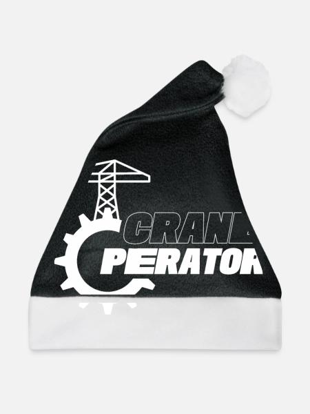 Kranführer Krane Kranfahrer Kran - Weihnachtsmütze - Schwarz/Weiß - Vorne
