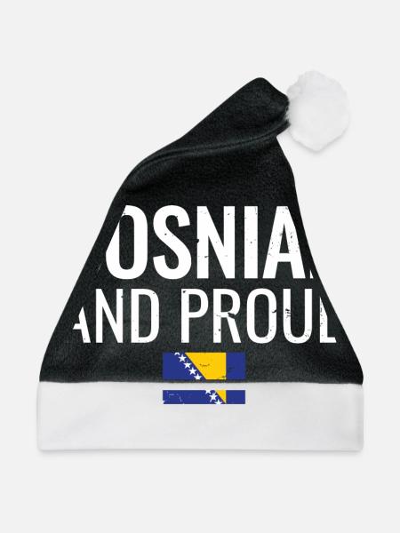 Bosnien Herzegowina Stolz Bosnische Flagge Bosnier - Weihnachtsmütze - Schwarz/Weiß - Vorne