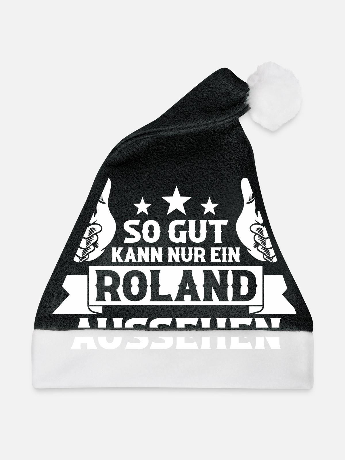 Roland - Weihnachtsmütze - Schwarz/Weiß - Vorne