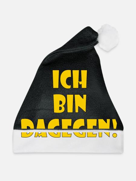 Ich bin dagegen - Weihnachtsmütze - Schwarz/Weiß