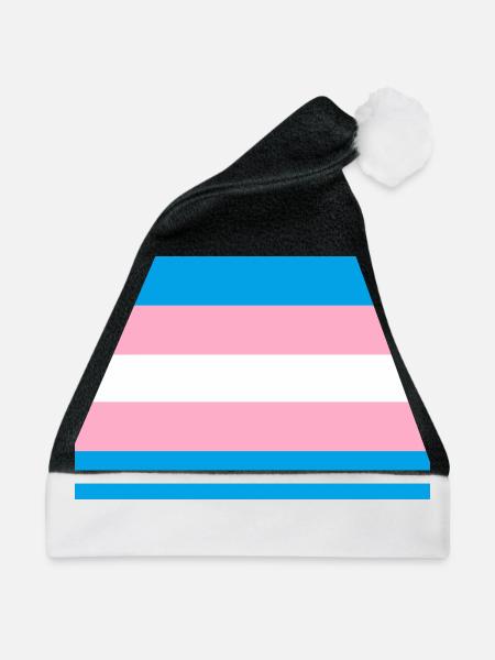 Transgender-Stolz-Flagge - Weihnachtsmütze - Schwarz/Weiß