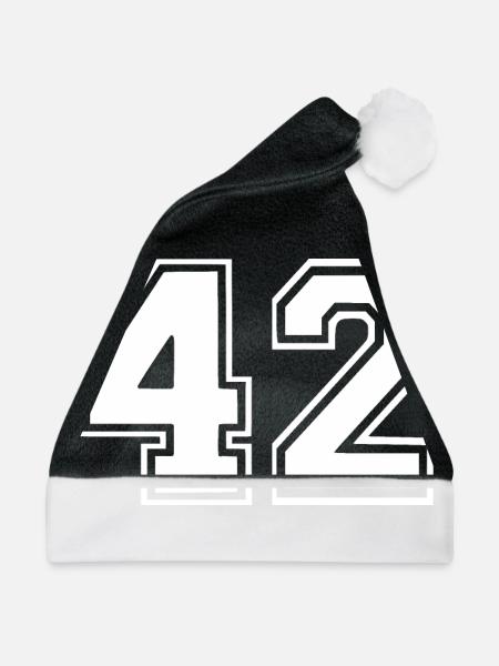 42 - Weihnachtsmütze - Schwarz/Weiß - Vorne