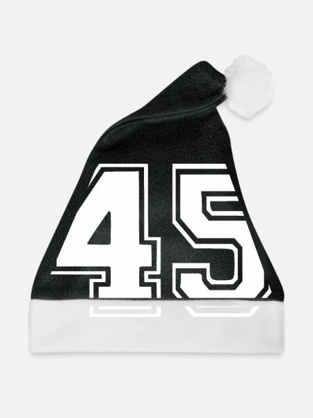 45 - Weihnachtsmütze - Schwarz/Weiß - Vorne
