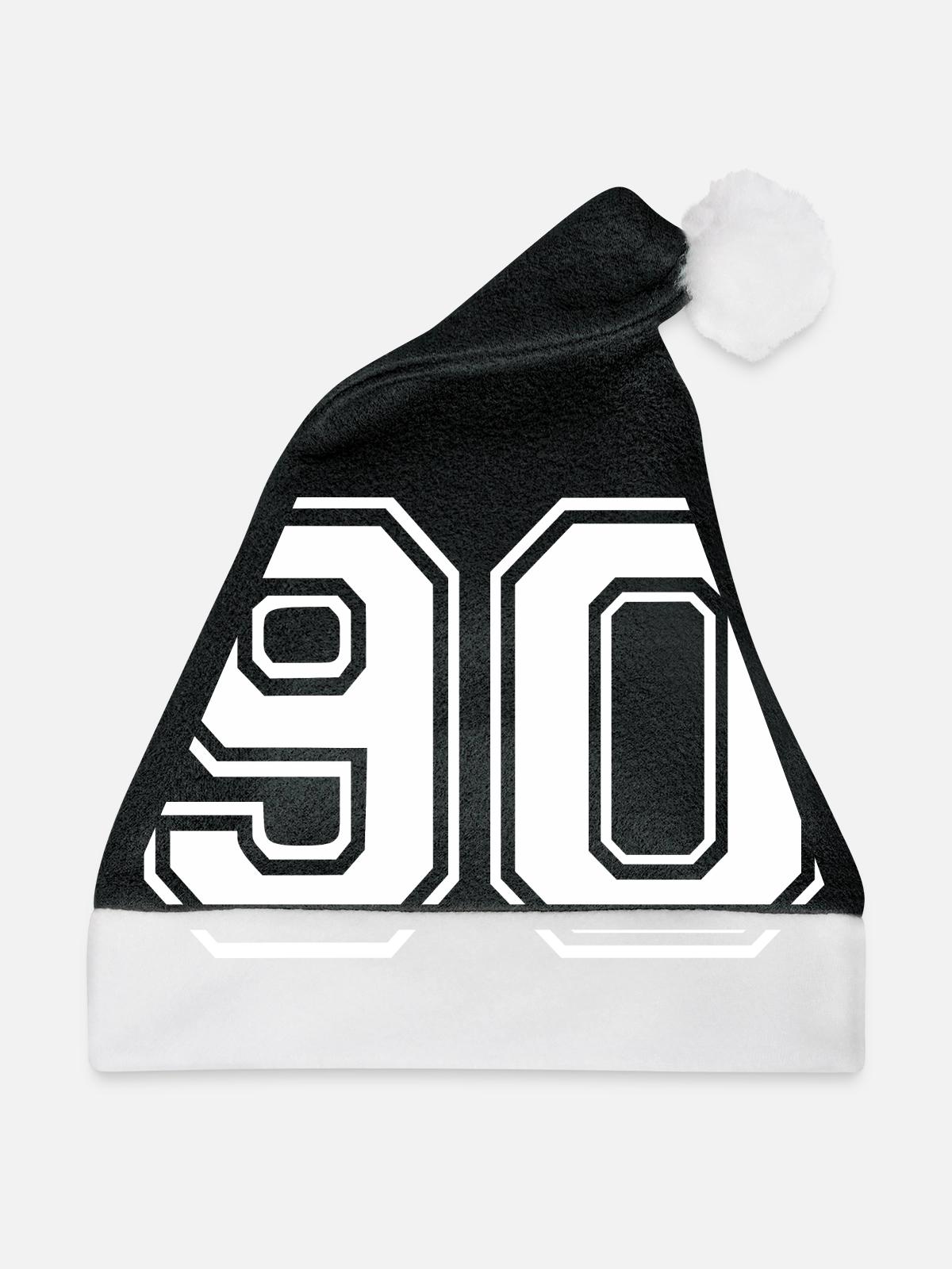 90 - Weihnachtsmütze - Schwarz/Weiß - Vorne