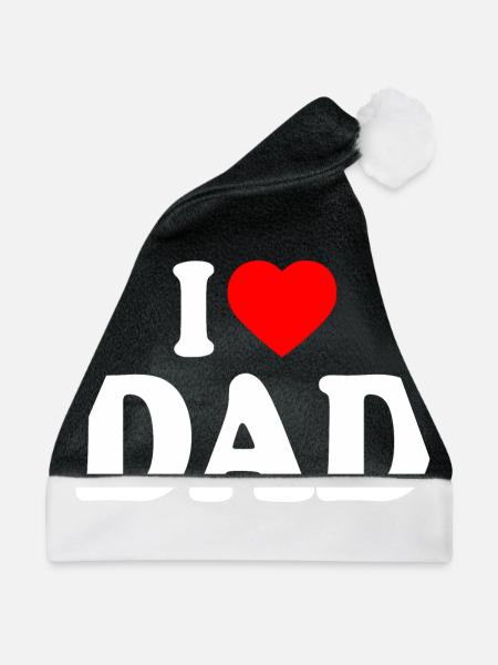 I love dad - Weihnachtsmütze - Schwarz/Weiß - Vorne
