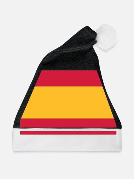 Nationalflagge von Spanien - Weihnachtsmütze - Schwarz/Weiß