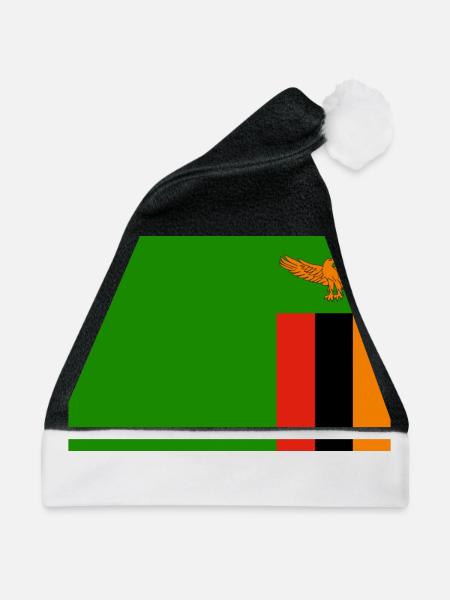 Sambia Flagg - Weihnachtsmütze - Schwarz/Weiß