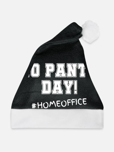 No Pants Day! #Homeoffice - Weihnachtsmütze - Schwarz/Weiß - Vorne
