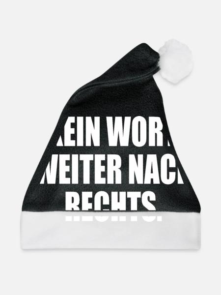 kein wort weiter nach rechts - Weihnachtsmütze - Schwarz/Weiß - Vorne
