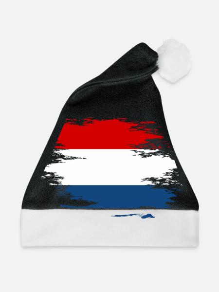 Holland Flagge used Design - Weihnachtsmütze - Schwarz/Weiß