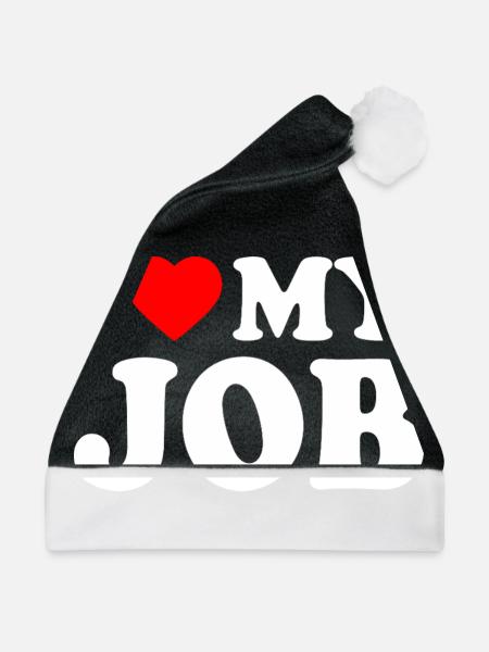 I love my job - Weihnachtsmütze - Schwarz/Weiß - Vorne