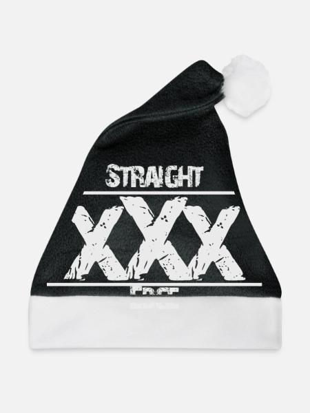 Straight Edge Weiss - Weihnachtsmütze - Schwarz/Weiß - Vorne
