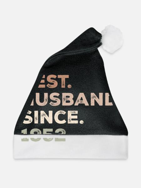 Bester Ehemann seit 1952 Jubiläumsgeschenk - Weihnachtsmütze - Schwarz/Weiß - Vorne