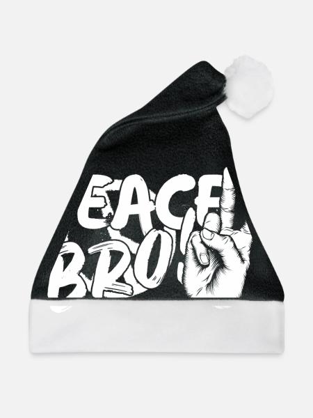 Peace Bro - Weihnachtsmütze - Schwarz/Weiß - Vorne