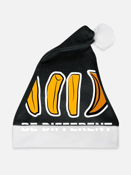 Anders, Different, Aussenseiter, Pommes, Geschenk, - Weihnachtsmütze - Schwarz/Weiß