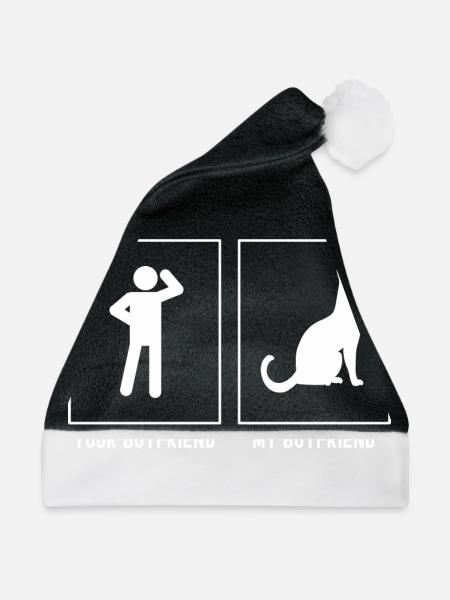 Ihr Freund - Mein Freund - Katze geduldig - Weihnachtsmütze - Schwarz/Weiß - Vorne