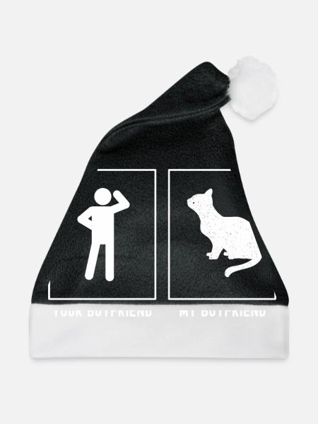 Ihr Freund - Mein Freund - Katze suchen - Weihnachtsmütze - Schwarz/Weiß - Vorne