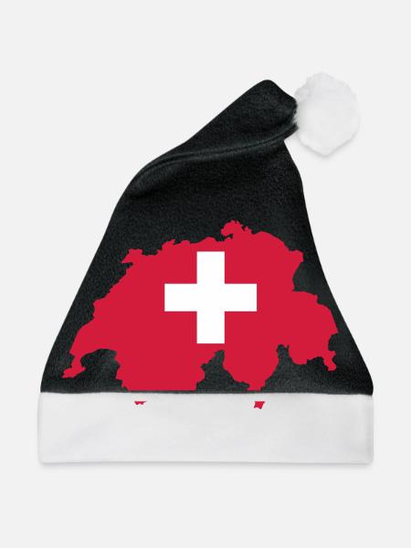 Schweiz - Weihnachtsmütze - Schwarz/Weiß