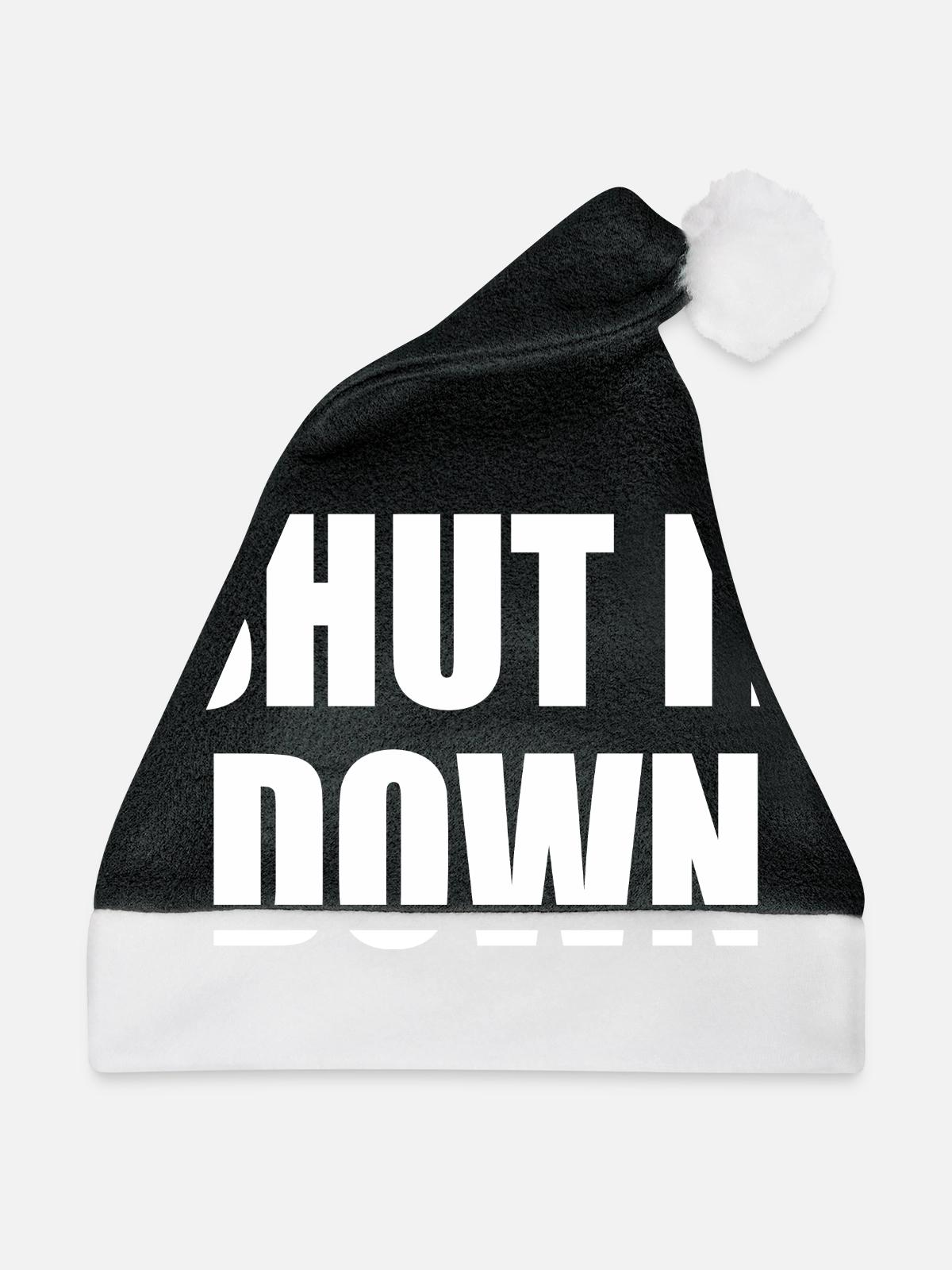 shut it down - Weihnachtsmütze - Schwarz/Weiß - Vorne