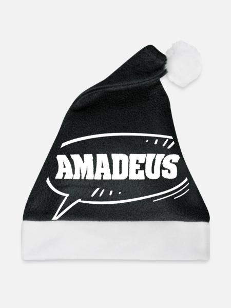Vorname Amadeus - Weihnachtsmütze - Schwarz/Weiß