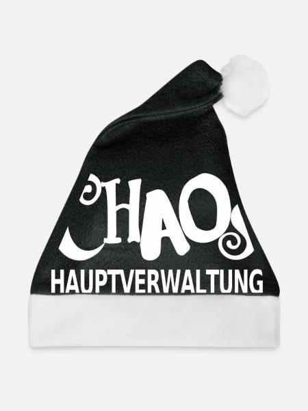 Chaos Hauptverwaltung lustiger Spruch Mütter Papa - Weihnachtsmütze - Schwarz/Weiß