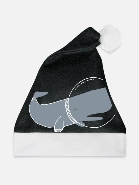 SPACE WHALE - Weihnachtsmütze - Schwarz/Weiß