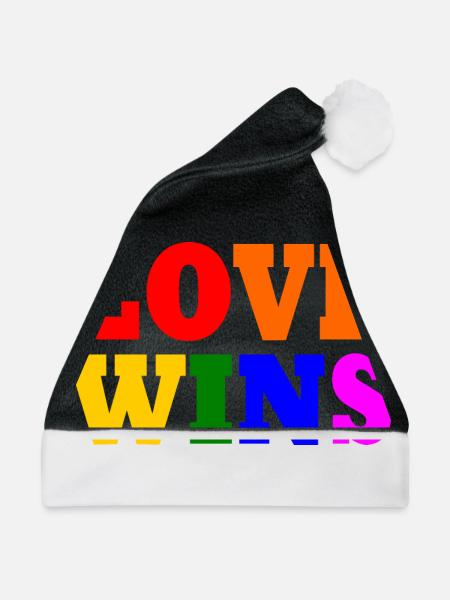 Love wins - Weihnachtsmütze - Schwarz/Weiß