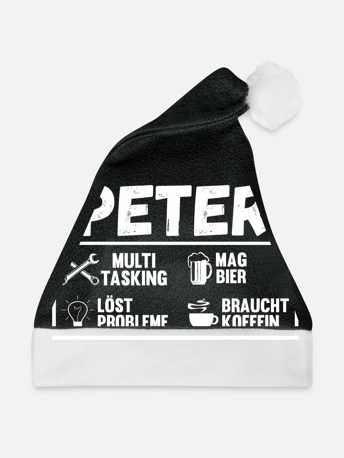 Peter - Weihnachtsmütze - Schwarz/Weiß - Vorne