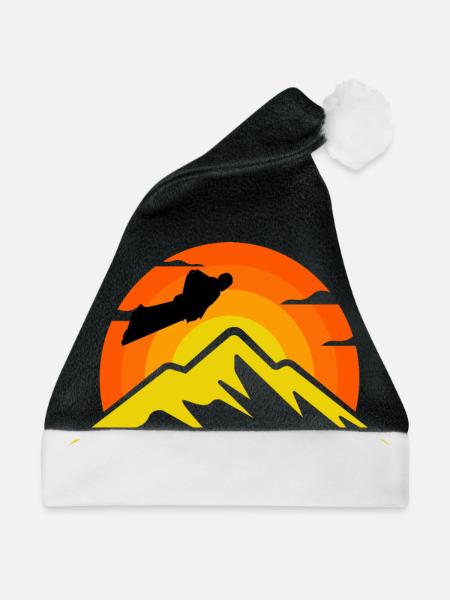 Wingsuit fliegen Base Jumping Skydiving Retro - Weihnachtsmütze - Schwarz/Weiß - Vorne