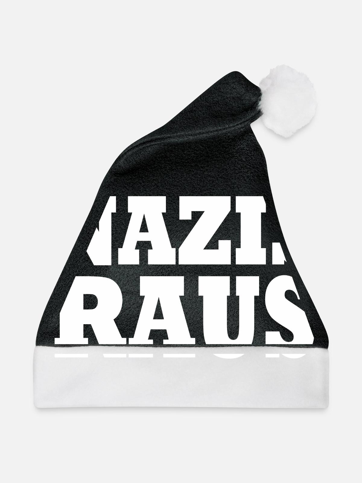 Nazis raus - Weihnachtsmütze - Schwarz/Weiß - Vorne