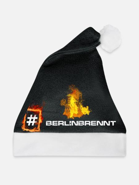 #berlinbrennt - Weihnachtsmütze - Schwarz/Weiß
