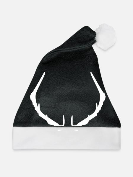 Geweih Hirsch Weis - Weihnachtsmütze - Schwarz/Weiß