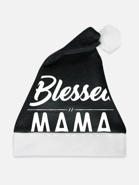 Blessed Mama - Weihnachtsmütze - Schwarz/Weiß