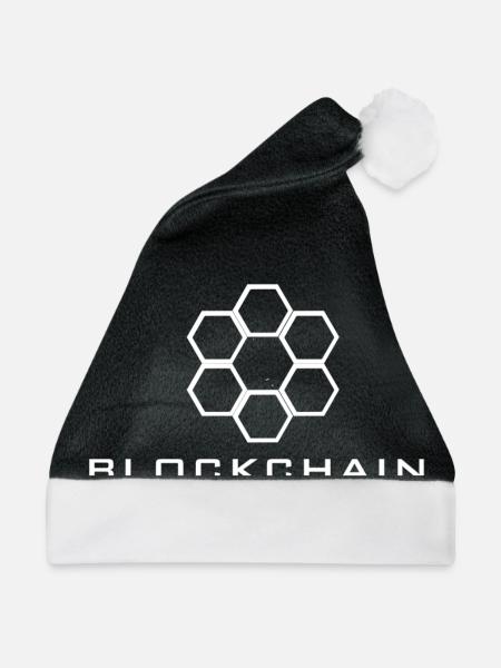 Krypto Blockchain Logo - Weihnachtsmütze - Schwarz/Weiß