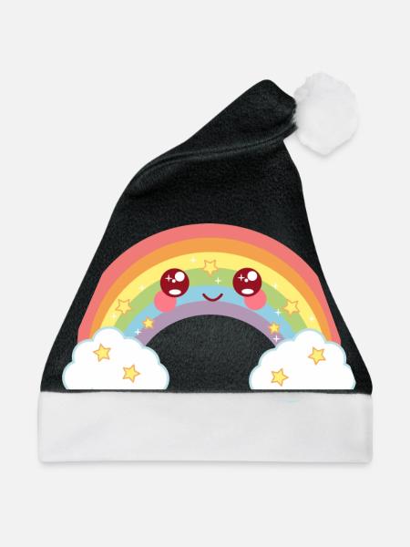 Rainbow - Regenbogen - Weihnachtsmütze - Schwarz/Weiß