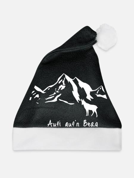 Aufi auf'n Berg weiß - Weihnachtsmütze - Schwarz/Weiß