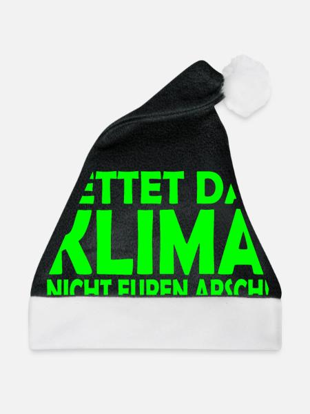 Klima retten - Weihnachtsmütze - Schwarz/Weiß - Vorne