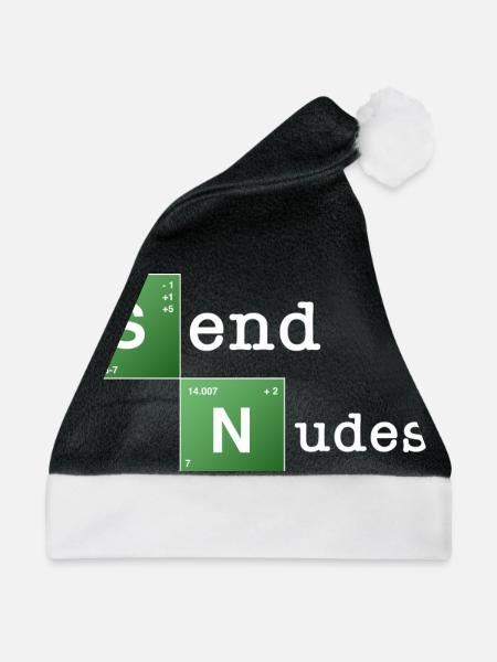 Send Nudes - Weihnachtsmütze - Schwarz/Weiß