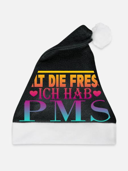 Halt den Mund ich habe PMS - Weihnachtsmütze - Schwarz/Weiß - Vorne