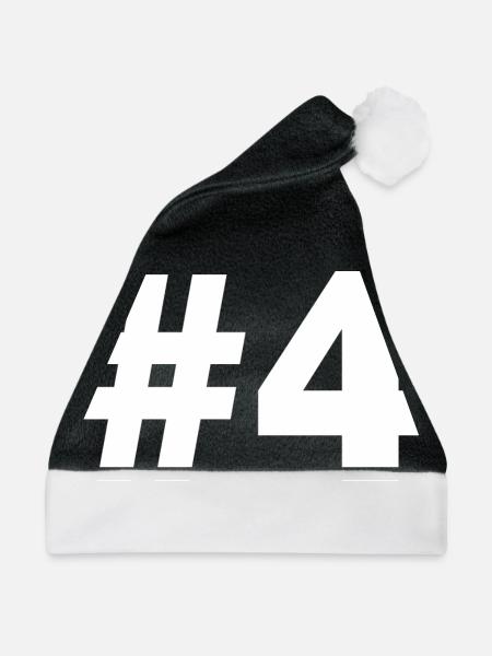 #4 - Weihnachtsmütze - Schwarz/Weiß - Vorne