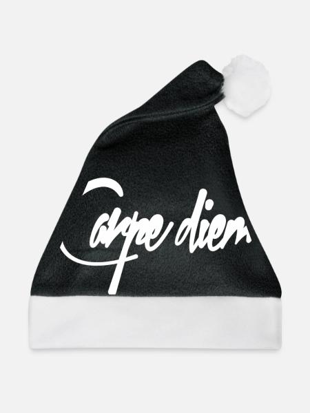 Carpe diem - Weihnachtsmütze - Schwarz/Weiß - Vorne